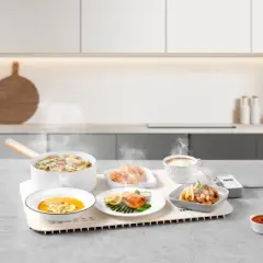 VEVOR Electric Warming Tray, Food Warming Mat for Buffet, Rollable & Portable Silicone Food Warmer with 4 Adjustable Temperature Settings