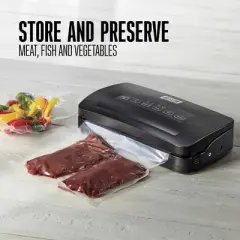 Weston Vacuum Sealer with Roll Store & Cutter 65-3001-W: Black Plastic Vacuum Food Sealer Machine, 1-Year Warranty