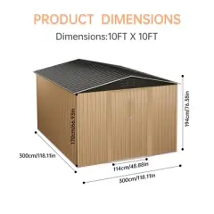 8x8 FT Metal Storage Shed, with Lockable Doors & Slooping Roof,Updated Reinforced Door,Tool/Bike Sheds for Backyard, Patio, Poolside,Garage