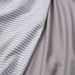 Fitted Crib Sheet - Cloud Island&trade; - Stripe/Gray - 2pk