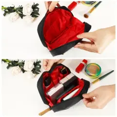 Unique Bargains Large Capacity Makeup Bag 6.89"x2.36"x4.33" 1 Pc