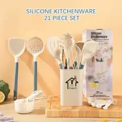 SUGIFT Ultimate 21-Piece Silicone Kitchen Utensil Set with Space-Saving Holder and Heat-Resistant Design