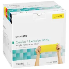McKesson CanDo Exercise Resistance Band Yellow X-Light Resistance 5" x 25 Yd 169-5631, 1 Each