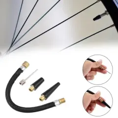 Unique Bargains Bicycle Air Pump with Needle Nozzle Hose Black 1 Set