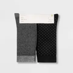 Women's Multipattern 6pk Crew Socks - A New Day&trade; Black/Gray 4-10