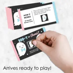 Big Dot of Happiness Boy Boo-y or Ghoul - Baby Boy Halloween Gender Reveal Party Scratch Off Cards - Baby Shower Game - 22 Count