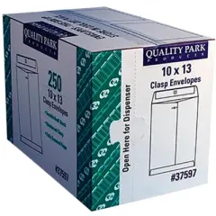 Quality Park Clasp Envelopes in Dispenser, 10 x 13 Inches, Kraft Brown, Pack of 250