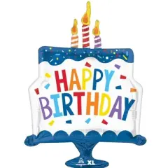 LoonBalloon 29 Inch Two-Tiered Cake Birthday Balloon with 4 latex balloons- Festive & Fun