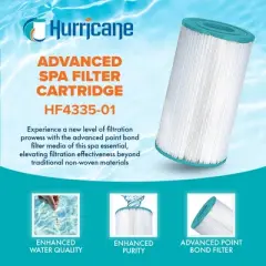 Hurricane 4 Pack HF4335-01 Advanced Spa Filter Cartridge for PRB35-IN, Unicel C-4335, Filbur FC2385, Dynamic Series IV DFM, DFML, Waterway 35 in-Line