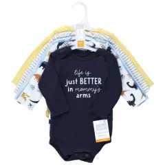 Hudson Baby Infant Boy Cotton Long-Sleeve Bodysuits, Hugasaurus