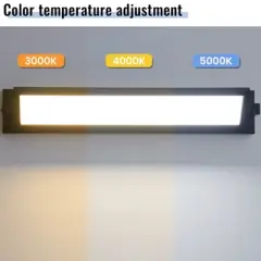 3 Color Temperature Dimmable Black Bathroom Vanity Light Bar 27inch 26W LED Modern Matte Black Bathroom Wall Lighting Fixtures Over Mirror