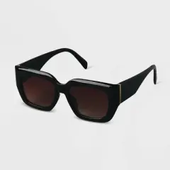 Women's Plastic Angular Square Sunglasses - A New Day&trade; Black