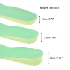 Unique Bargains 1 Pair 6D Height Increase Shoe Inserts Fit Shoe Green