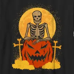 Boy's Lost Gods Halloween Skeleton and Jack-O'-Lantern T-Shirt