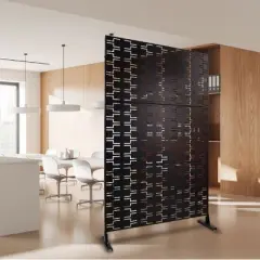 PAGED Outdoor Privacy Screen, Metal Patio Privacy Screen, Freestanding Decorative Privacy Screen for Deck Balcony Patio, Fence Privacy Screen