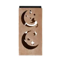 Techko Maid LED Solar 10.8" Portable Moon & Star Cut Out Decorative Outdoor Lantern Clear