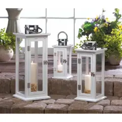 20.375" Iron Highland Outdoor Lantern White - Zingz & Thingz