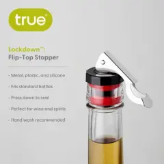 True Flip Top Bottle Stopper with Airtight Seal, Wine Bottle Stopper Fits Standard Bottles, At Home Bar Accessories for Bars, Wine Stopper Set of 1