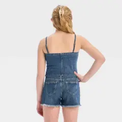 Girls' Button-Front Denim Tank Top - art class&trade;
