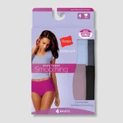 Hanes Premium Women's 4pk Tummy Control Briefs Underwear - Fashion Pack