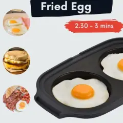 Itopfox Microwave Egg Fryer & Cooker for Breakfast Sandwiches, Poacher & Maker for 2 Eggs, Dishwasher-Safe & BPA-Free, Quick & Easy Microwave Cooking