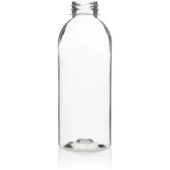 Clear Plastic Bottles 20oz PET Bottle with Flip-top Caps Made in USA - Pack of 12