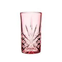 Godinger Silver (Set of 4) 12 fl oz Dublin Crystal High Ball Glasses Blush