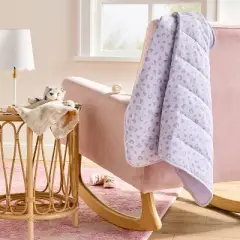 Rayon from Bamboo Jersey Quilted Blanket - Leopard - Purple - Cloud Island&trade;
