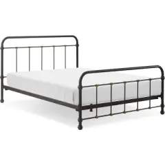 Renaud Parisian Metal Bed Black/Brass - Adore D&eacute;cor