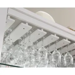 Home Source Home Bar Shelf White/Gold Mesh