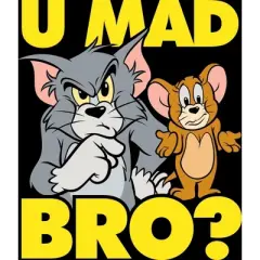 Tom & Jerry "U Mad Bro?" Black Graphic Tee Toddler Boy to Youth Boy