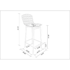 Set of 3 41.73" Madeline Barstools - Manhattan Comfort