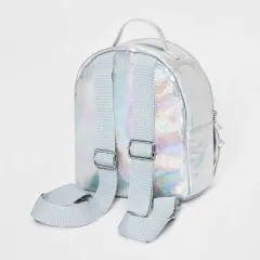 Girls' 8.75" Hologram Mini Backpack - art class&trade; Silver