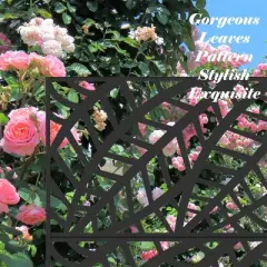 CLIHOME Outdoor Leaf-Shaped Metal Decorative Screens,Freestanding Outdoor Indoor Privacy Screen