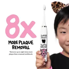 Made By Dentists Kids Rechargeable Electric Toothbrush with 2 Replacement Toothbrush Heads and Charger - Cheetah
