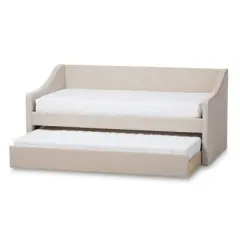 Twin Barnstorm Modern and Contemporary Fabric Upholstered Daybed with Guest Trundle Bed - Baxton Studio