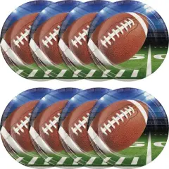 24ct Football Party Football Paper Plates