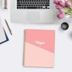 Blue Sky 8.5"x11" 2025-2026 Weekly/Monthly Student Wirebound Planner Double Pocket Flamingo Pink/Sorbet