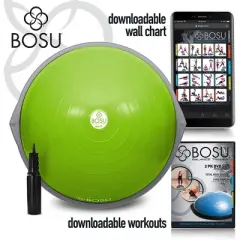 Bosu 65-Centimeter Dynamic Non-Slip Travel-Size Home Gym Workout Balance Ball Pod Trainer for Strength and Flexibility, Lime Green