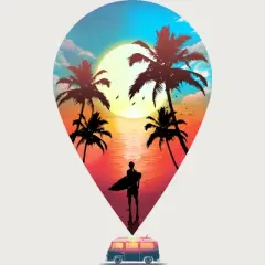 Junior's Design By Humans Summer Vibes By clingcling T-Shirt