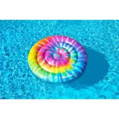 Swimline Inflatable Spiral Tie Dye Floating Island Pool Float - 65"