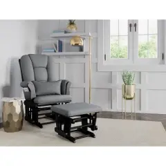 Storkcraft Tuscany Black Glider and Ottoman