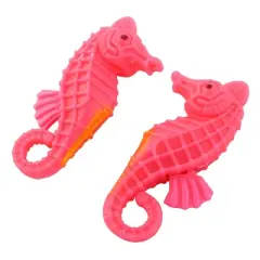 Unique Bargains Fish Tank Aquarium Plastic Artificial Seahorses Pink Orange 2.2" Long 3 Pcs