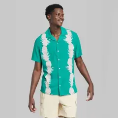 Men's Regular Fit Short Sleeve Button-Down Shirt - Original Use&trade; Teal Green