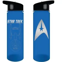 Star Trek U.S.S. Enterprise Shield Symbol 24 Oz Blue Reusable Water Bottle