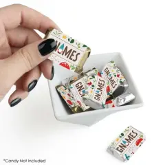 Big Dot of Happiness Garden Gnomes - Mini Candy Bar Wrapper Stickers - Forest Gnome Party Small Favors - 40 Count