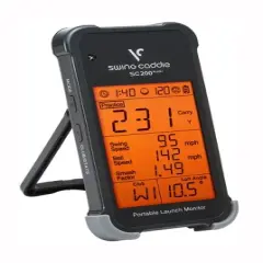 Voice Caddie SC200 Plus Swing Caddie Portable Golf Launch Monitor | Doppler Radar- Smash Factor, Swing & Ball Speed Flight Metrics, Carry & Loft Angle