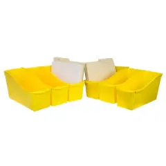Storex Large Book Bin, Yellow, Pack of 6