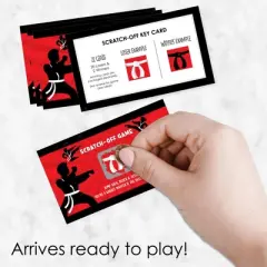 Big Dot of Happiness Karate Master - Martial Arts Birthday Party Game Scratch Off Cards - 22 Count