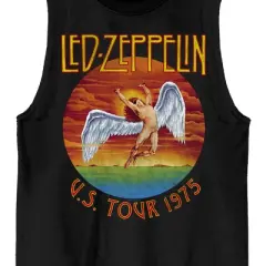 Led Zeppelin U.S. Tour 1975 Crew Neck Sleeveless Black Men's Tank Top